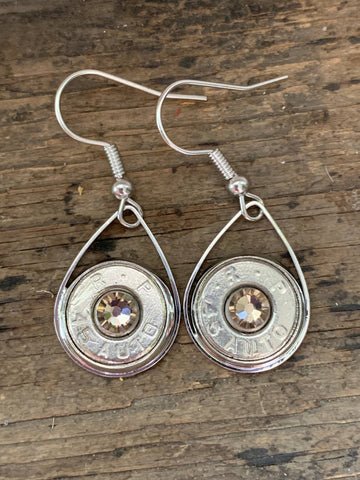 Silver 45 Bullet Earrings