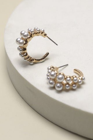 Double Row Pearl Earrings