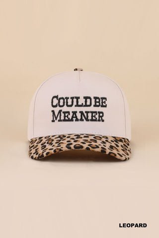 leopard print bill baseball style cap "could be meaner"