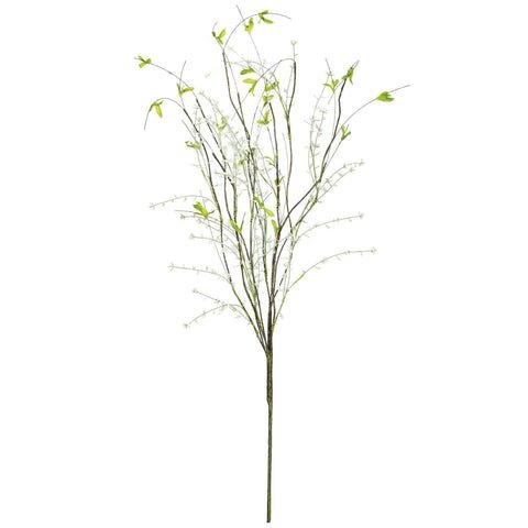 This grass berry spray is 32" long/tall and approx. 32" wide when shaped to your liking. colors are green and white
