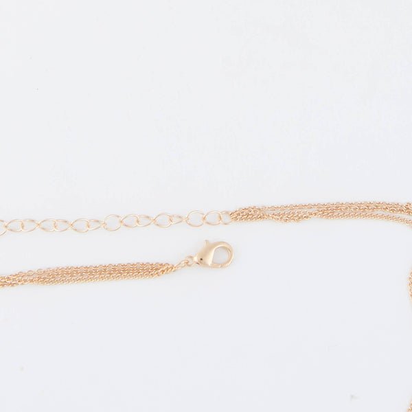 Layered Necklace Char 15" Gold  Side Cross Gem Pendant