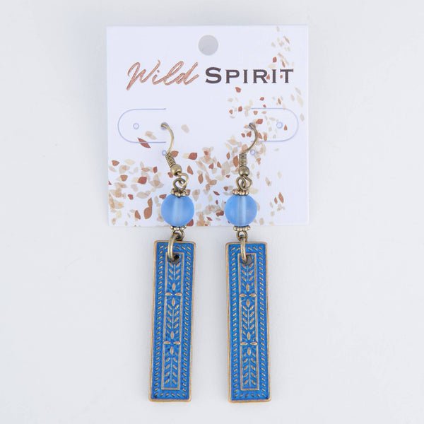 Blue Bar Earrings